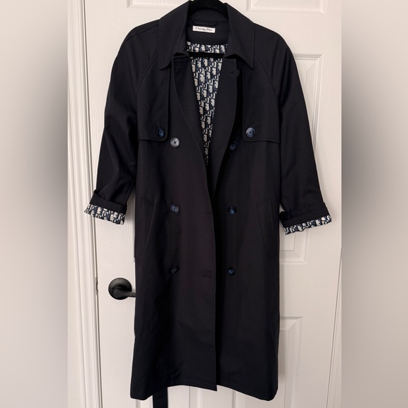 Dior Navy Double-Breasted Trench Coat( outlet clearance) - Picture 3 of 10